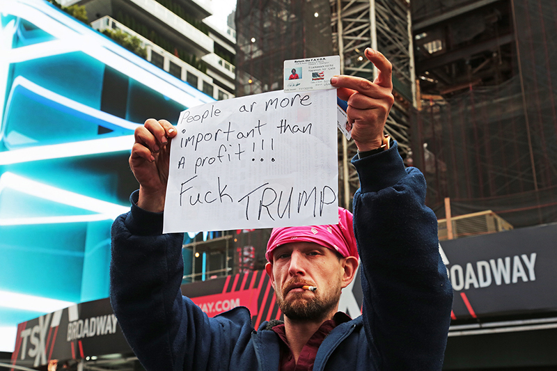 Trump Rally and Protest : Times Square : New York :  Events : Photo Projects :  Richard Moore Photography : Photographer : 